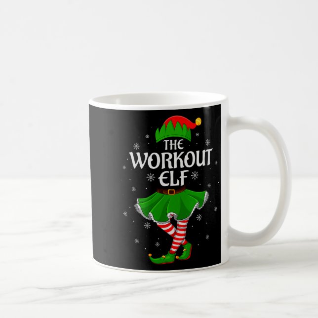 Workout Elf Christmas Family Girls Women Elf Squad Coffee Mug (Right)