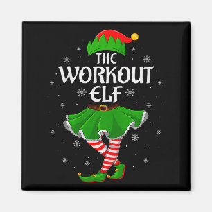 Workout Elf Christmas Family Girls Women Elf Squad Magnet