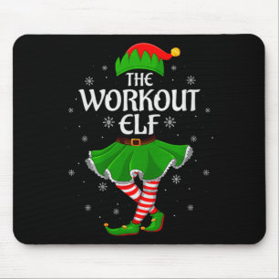 Workout Elf Christmas Family Girls Women Elf Squad Mouse Pad