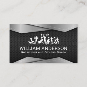 Workout Exercises   Fitness and Health Business Card