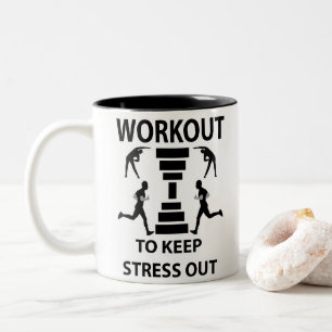 Workout Fitness Exercise Gym Two-Tone Coffee Mug