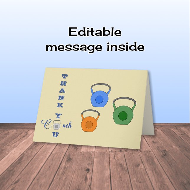 Workout fitness training coach thank you card (Creator Uploaded)