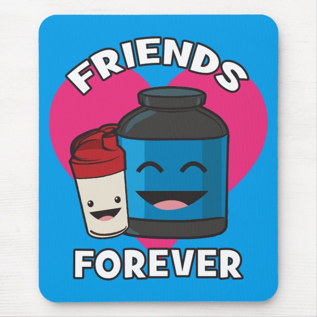 Workout Friends Forever - Cute Kawaii Funny Gym Mouse Pad (Front)