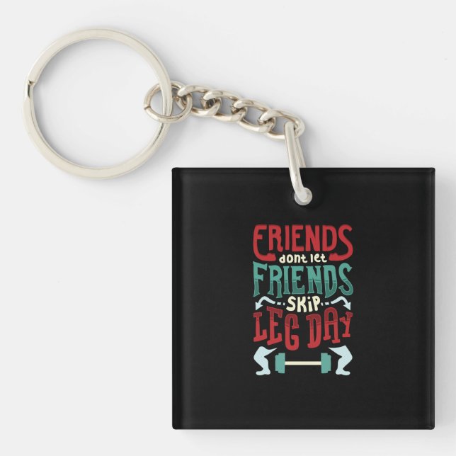 Workout Gym Gift Key Ring (Front)