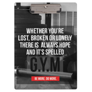 Workout Gym Motivation Clipboard