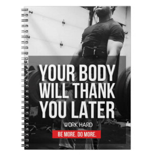 Workout Gym Motivation - Work Hard Spiral Notebook