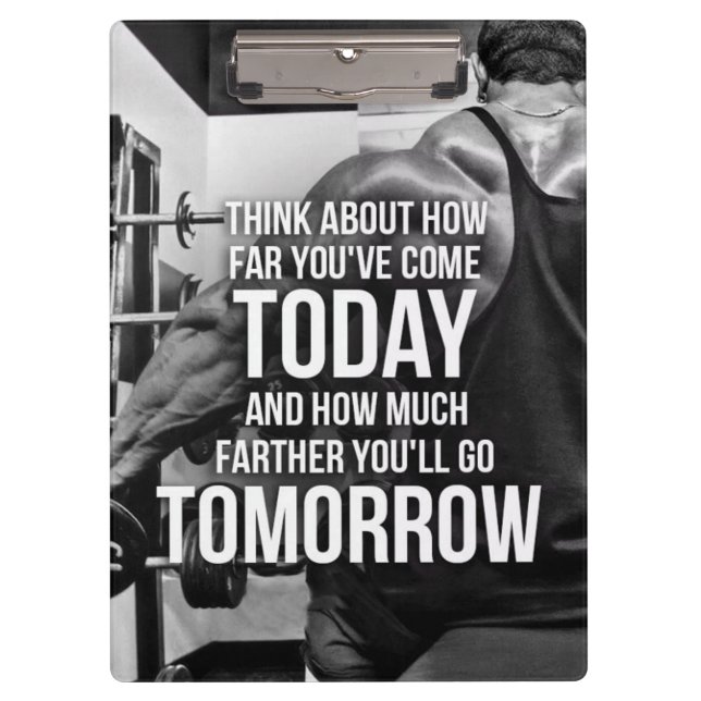 Workout Gym Motivational Words Clipboard (Front)