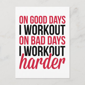Workout Harder Gym Quote Postcard