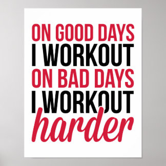 Workout Harder Gym Quote Poster