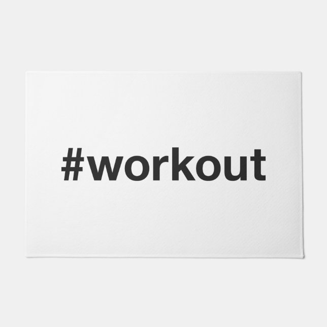 WORKOUT Hashtag Doormat (Front)