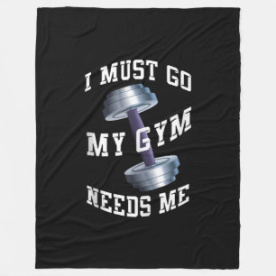 Workout Health And Ness - My Gym Needs Me Fleece Blanket