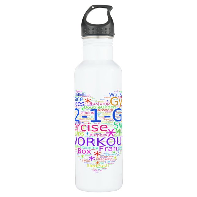 Workout Heart - Crossfit-Inspired Water Bottle (Front)