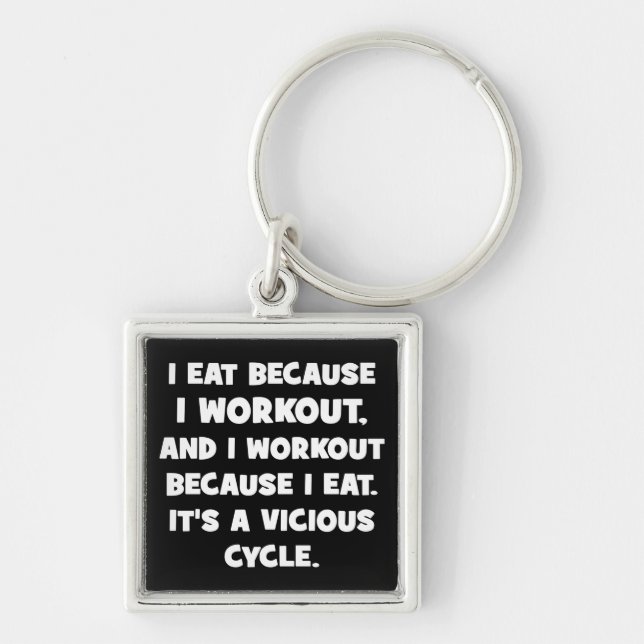 Workout Humour - I eat because I workout Key Ring (Front)