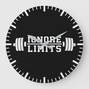 Workout Inspiration - Ignore Limits - Motivational Large Clock