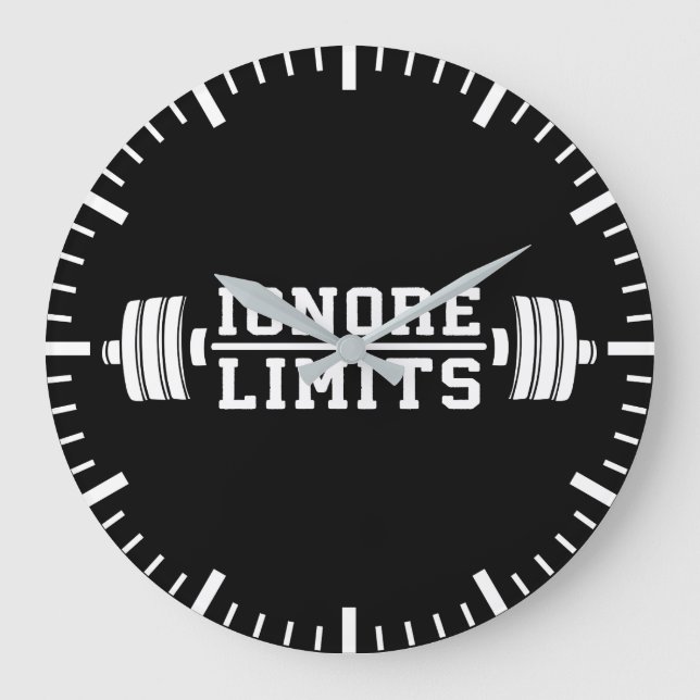 Workout Inspiration - Ignore Limits - Motivational Large Clock (Front)