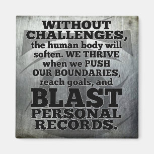 Workout Inspirational Words - Challenges and Goals Magnet