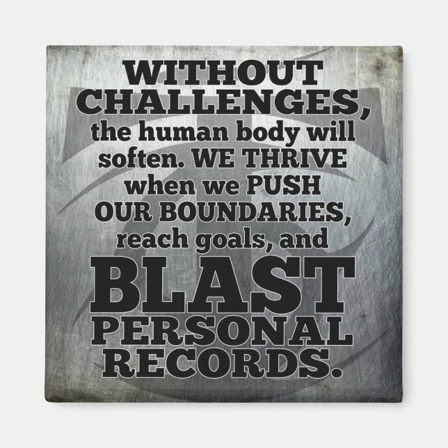 Workout Inspirational Words - Challenges and Goals Magnet (Front)
