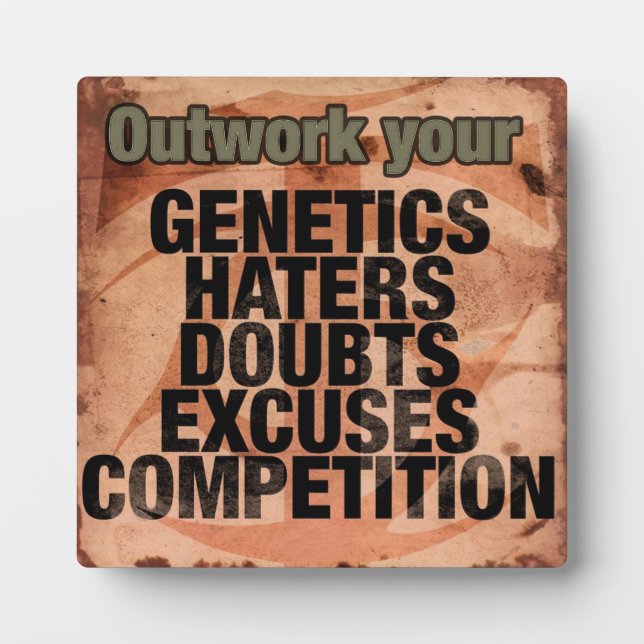 Workout Inspirational Words - Outwork - Motivation Plaque (Front)