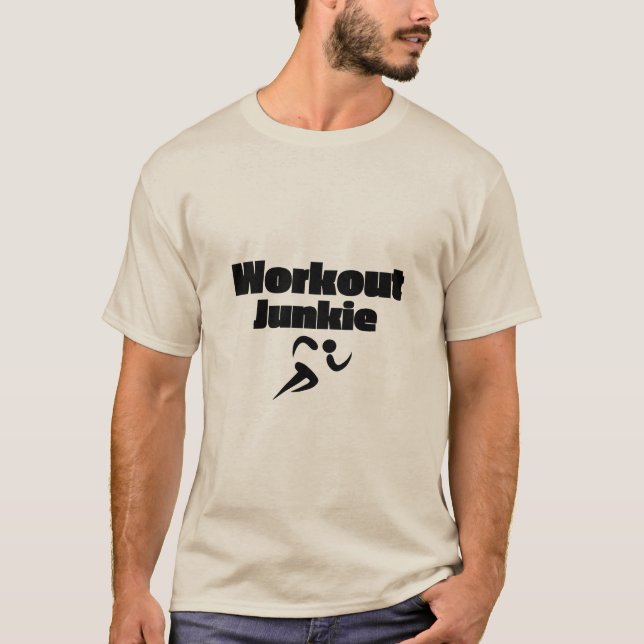 Workout Junkie Men's basic T-shirt (Front)