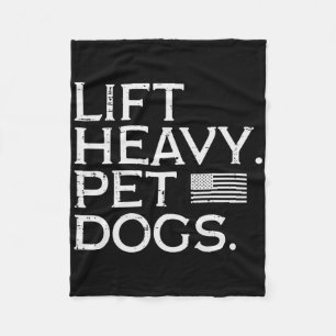Workout Lift Heavy Pet Dogs Us Flag Gym Fitness Me Fleece Blanket