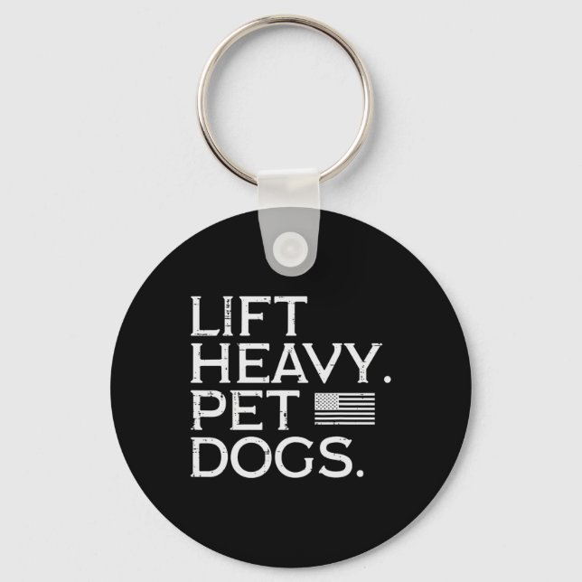 Workout Lift Heavy Pet Dogs Us Flag Gym Fitness Me Key Ring (Front)