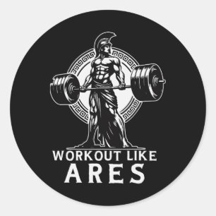 Workout Like Ares Greek God Bodybuilding Fitness  Classic Round Sticker