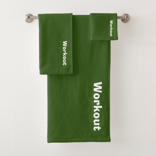 Workout Logo Green  Bath Towel Set (Insitu)