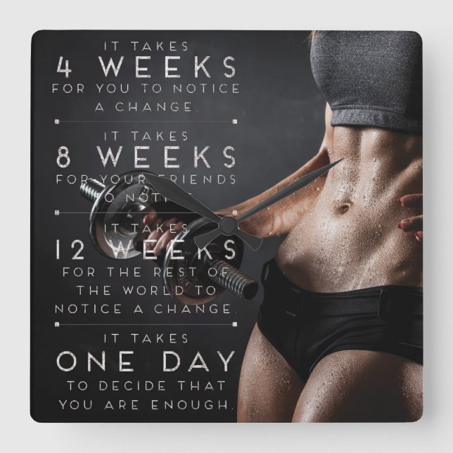 Workout Motivation - Change Square Wall Clock (Front)