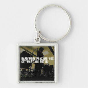 Workout Motivation - Hard Work Pays Off Key Ring