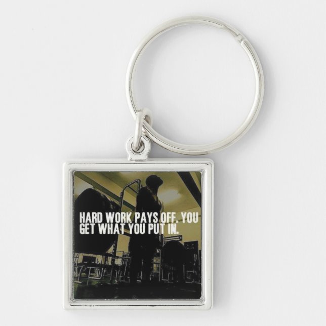 Workout Motivation - Hard Work Pays Off Key Ring (Front)