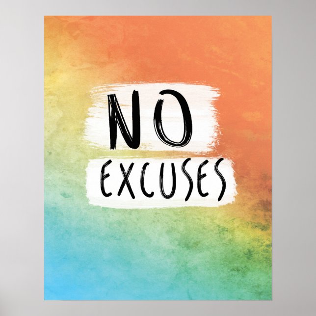 Workout Motivation, Office Motivation, No Excuses Poster (Front)