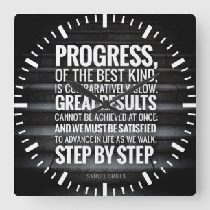Workout Motivation - Progress Square Wall Clock