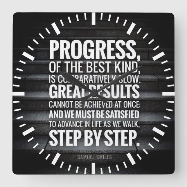 Workout Motivation - Progress Square Wall Clock (Front)