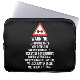 Workout Motivation - WARNING - Benefits Of Lifting Laptop Sleeve