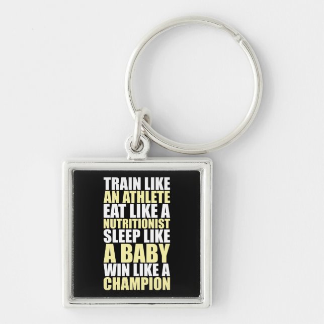 Workout Motivation - Win Like A Champion Key Ring (Front)