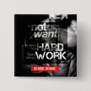 Workout Motivation - Work Hard 15 Cm Square Badge
