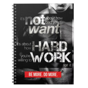 Workout Motivation - Work Hard Spiral Notebook