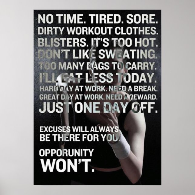 Workout Motivational Poster (Front)