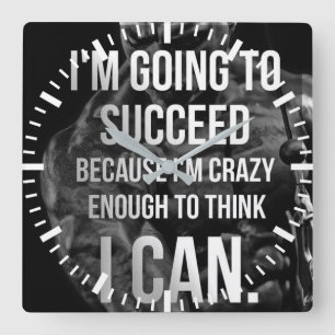 Workout Motivational Square Wall Clock