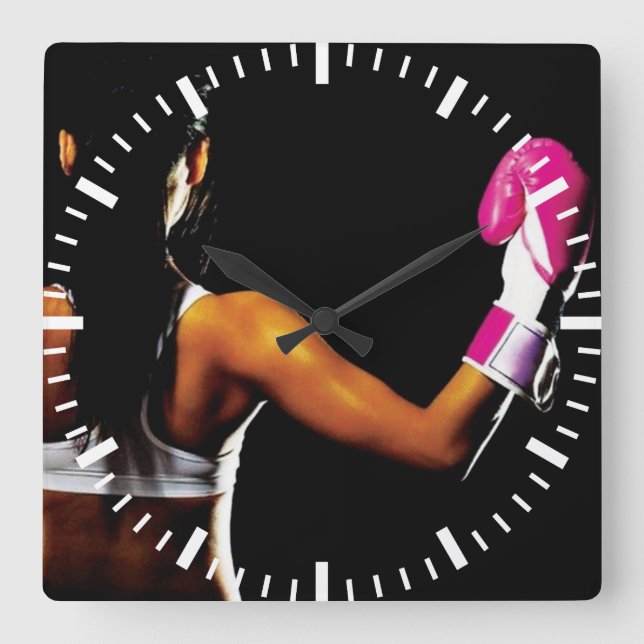 Workout Motivational Square Wall Clock (Front)