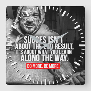 Workout Motivational Square Wall Clock
