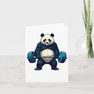 Workout Panda Deadlifter Funny Gym Tee Lifting Mot Card
