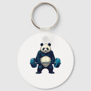 Workout Panda Deadlifter Funny Gym Tee Lifting Mot Key Ring