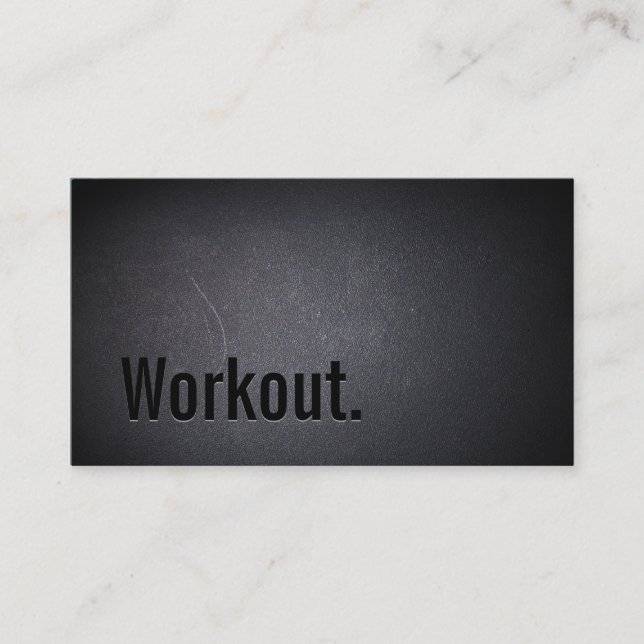 Workout Professional Black Typography Minimalist Business Card (Front)