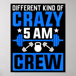 Workout Squad 5am Crew Funny Gym Quote  Poster