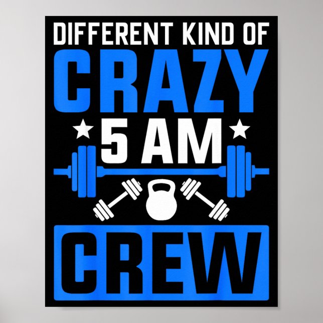 Workout Squad 5am Crew Funny Gym Quote  Poster (Front)