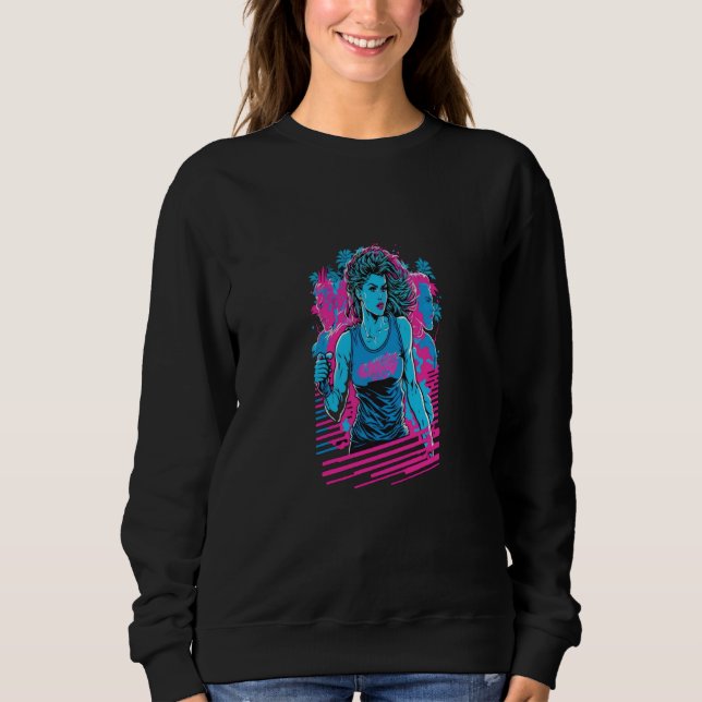 Workout Training Apparel Retro Synthwave Fitness I Sweatshirt (Front)