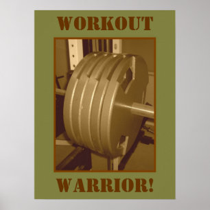 WORKOUT WARRIOR! Weightlifting Exercise Poster