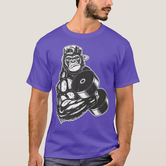Workout Weightlifting Gorilla Gift Premium T-Shirt (Front)