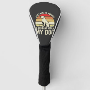 Workout With My Dog Retro Sunset Golf Head Cover